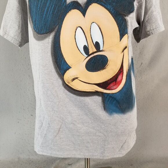 Disney Mickey Mouse shirt men's large gray double side cotton Catroon drawing - Picture 3 of 10
